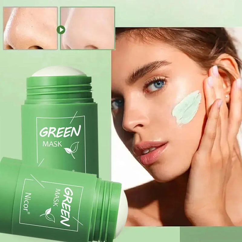 40g Green Cleansing Mask Green Tea Cleansing Stick Blackheads Mask Apply Moisturizing Acne Shrink Pores Deep Cleansing Mask Ja Inovei