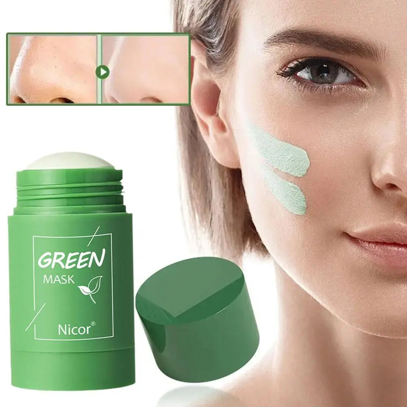 40g Green Cleansing Mask Green Tea Cleansing Stick Blackheads Mask Apply Moisturizing Acne Shrink Pores Deep Cleansing Mask Ja Inovei