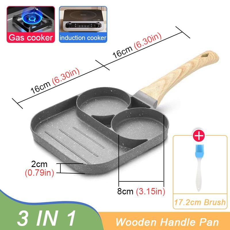 2/4-Hole Frying Pot Pan Thickened Omelet Pan Non-stick Egg Pancake Steak Pan Cooking Egg Ham Pans Breakfast Maker Cookware Pan Ja Inovei