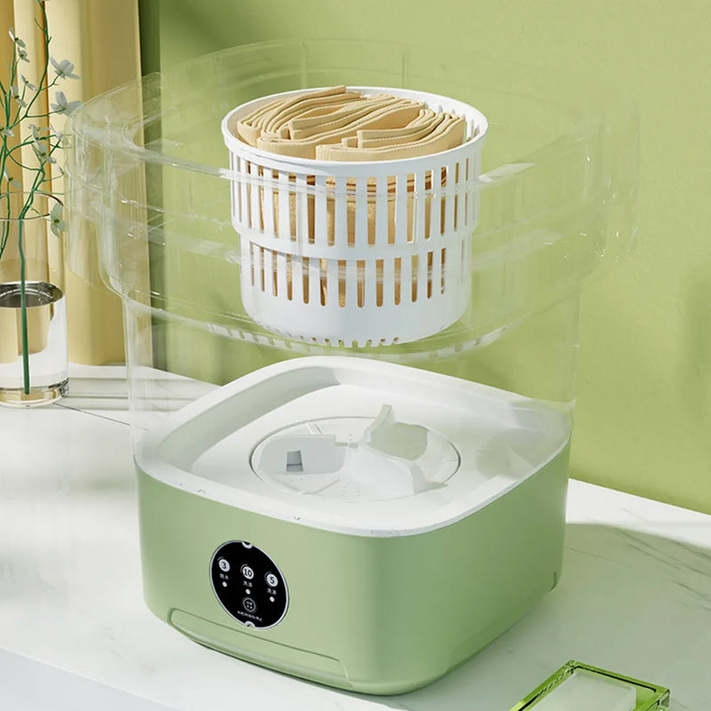 6L 11L Folding Portable Washing Machine Big Capacity with Spin Dryer Bucket for Clothes Travel Home Underwear Socks Mini Washer Ja Inovei
