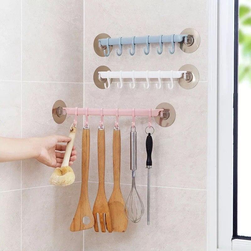 Plastic Bathroom Organizer Hook Sucker Vacuum Frame Towel Double Adjustable Wall Tool Shelves Flexible Cupboard Holder Hanger Ja Inovei